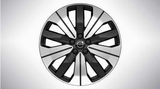 Genuine Volvo C40 19" Rear 5 Double Spoke Alloy Wheel In Black/Diamond Cut
