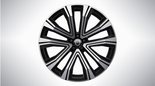 Genuine Volvo Xc60 21" 5 V Spoke Alloy Wheel In Black/Diamond Cut