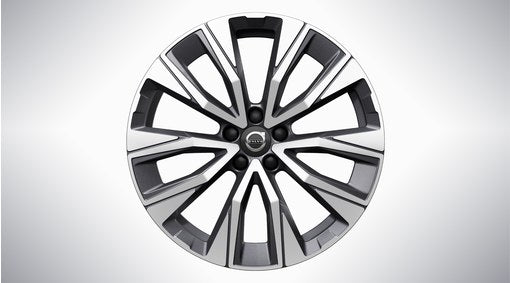 Genuine Volvo Xc60 19" 5 V Spoke Alloy Wheel In Black/Diamond Cut