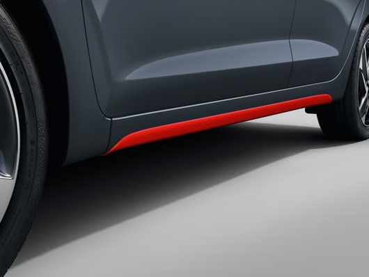 Genuine Hyundai I10 Side Skirts, Tomato Red