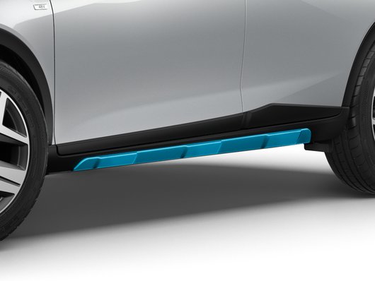 Genuine Hyundai Bayon Side Skirts, Aqua Turquoise